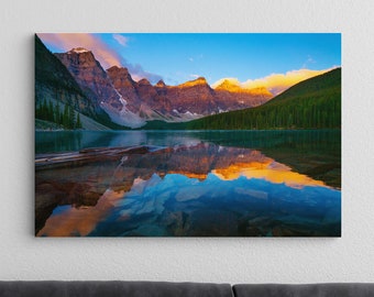 Moraine Lake Print - Mountain Wall Art - Banff Alberta Canada Decor House Warming Gift - Decor Print Living Room Bedroom Decor Photo Home