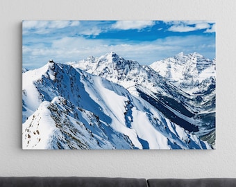 Winter Mountain Painting Colorado Landscape Art Snowy