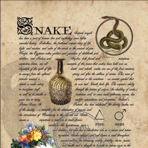 ORM Grimoiresida ~ Utskrivbar PDF Digital Nedladdning för Bekanta ~ Djurens Andesguider för Magi och Häxkonst