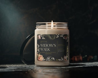 WIDOW'S WALK Ritual Soy Candle ~ Sea Salt, Lily, & Greenery ~ Honor Grief, Dive into Emotions ~ Water Element, Magic, Witchcraft ~ 9 oz