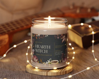 HEARTH WITCH Ritual Soy Candle ~ Orange, Spice, & Wood Fire ~ Ignite the Fire Within, Warm the Heart ~ Fire Magic, Witchcraft ~ 9 oz
