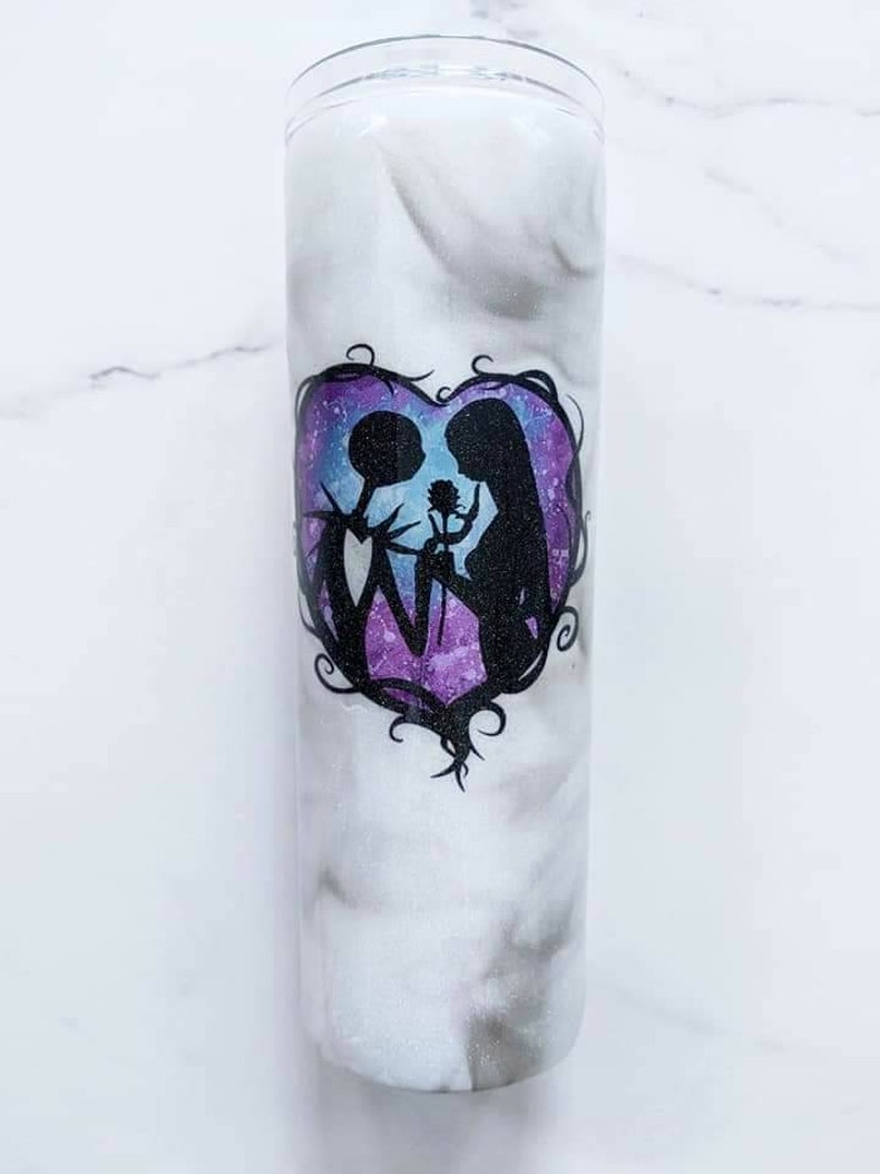 Skinny Tumbler Nightmare Before Christmas Tumbler Jack and Sally Tumbler Smoke Tumbler