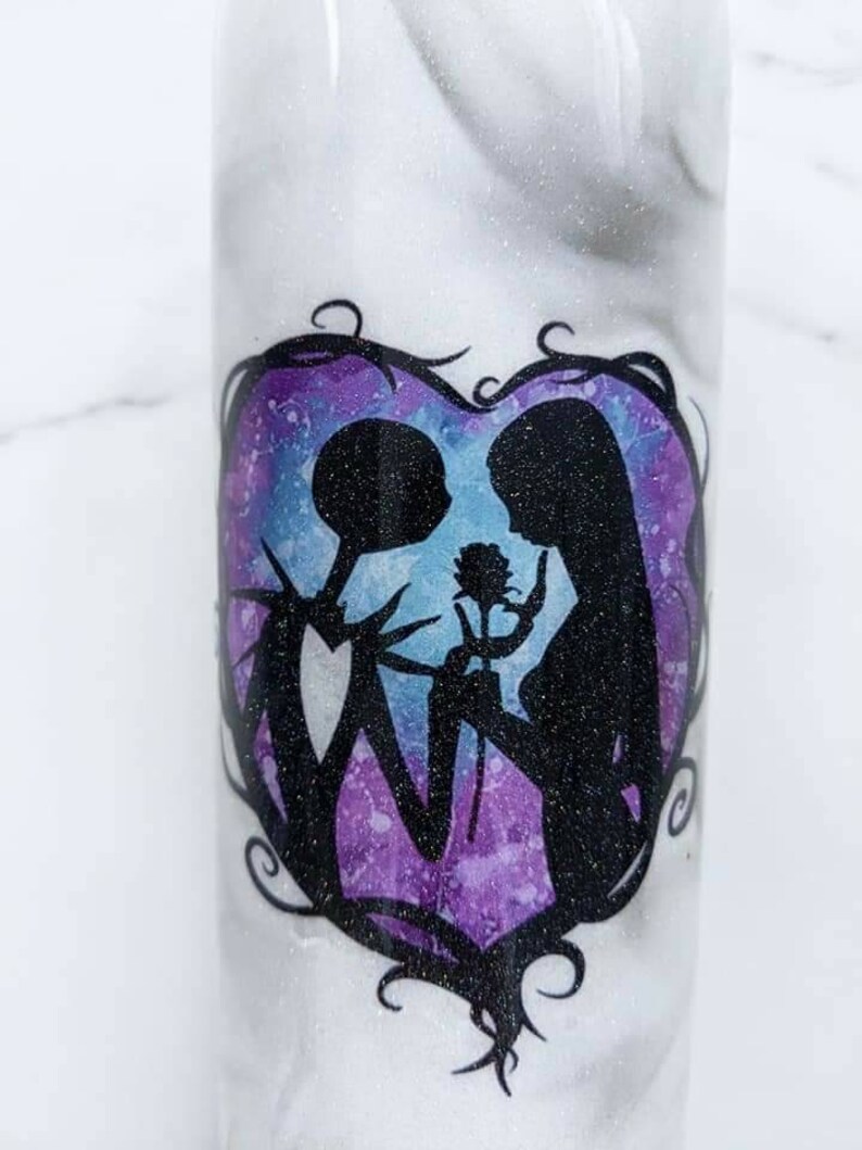 Skinny Tumbler Nightmare Before Christmas Tumbler Jack and Sally Tumbler Smoke Tumbler