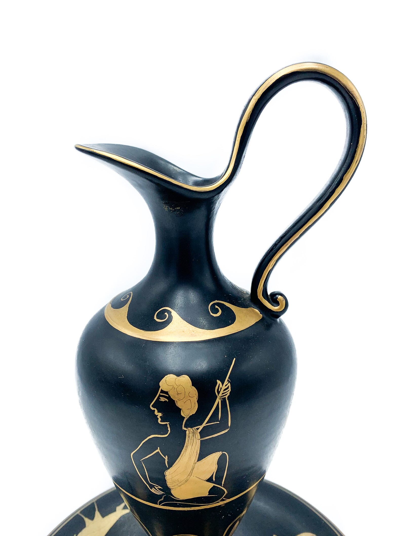 Jug and Ceramic Plate by Rometti 1950s Etsy