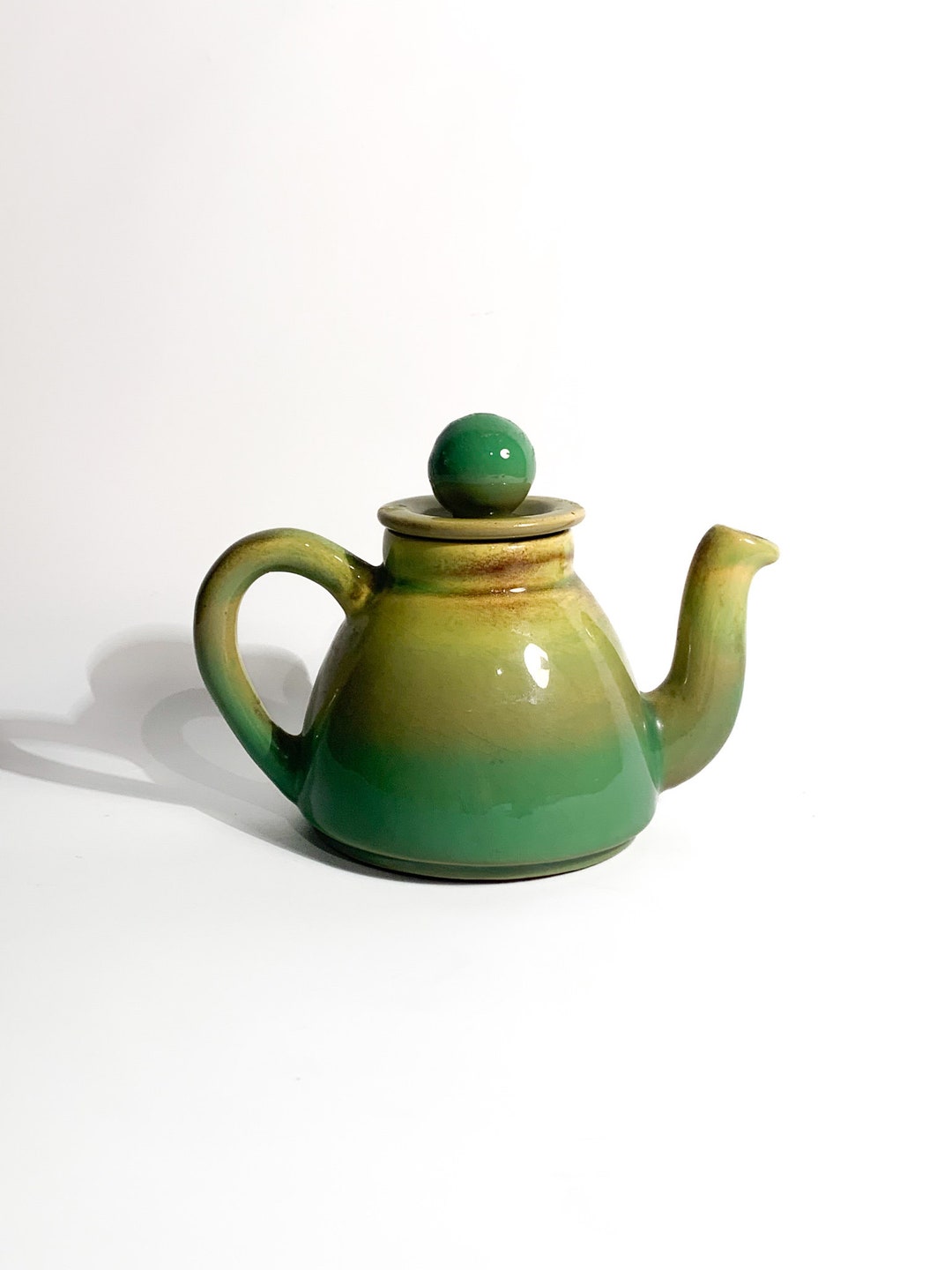 Green Ceramic Teapot by Rometti From the 1950s Etsy