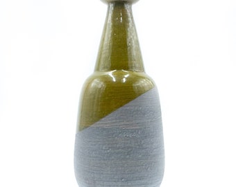 Raymor Ceramic Vase Green and Grey 60s