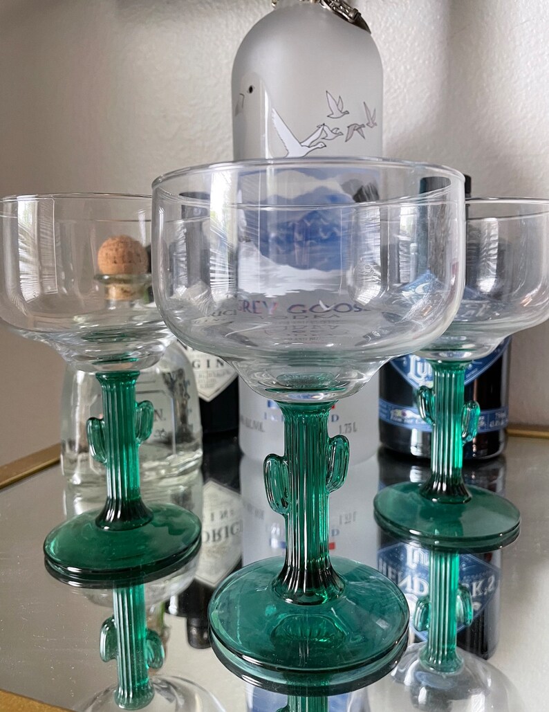 Margarita Glass With Cactus Stem Etsy
