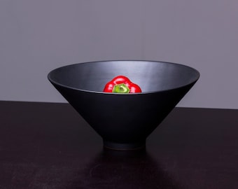 Medium black ceramic bowl | Satin Black | handmade pottery