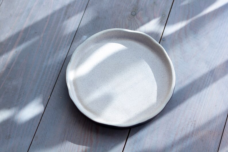 Appetizer plate, Speckle Beige handmade pottery image 1