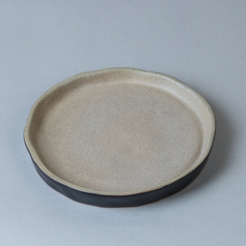 Appetizer plate, Speckle Beige handmade pottery image 2
