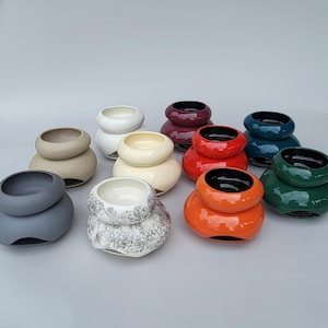 Handgemaakte keramische oliebrander voor essentiële oliën en waxmelts | meerdere kleuren beschikbaar