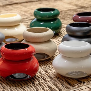 Handmade Ceramic oil burner for essential oils and wax melts | Sandy Beige