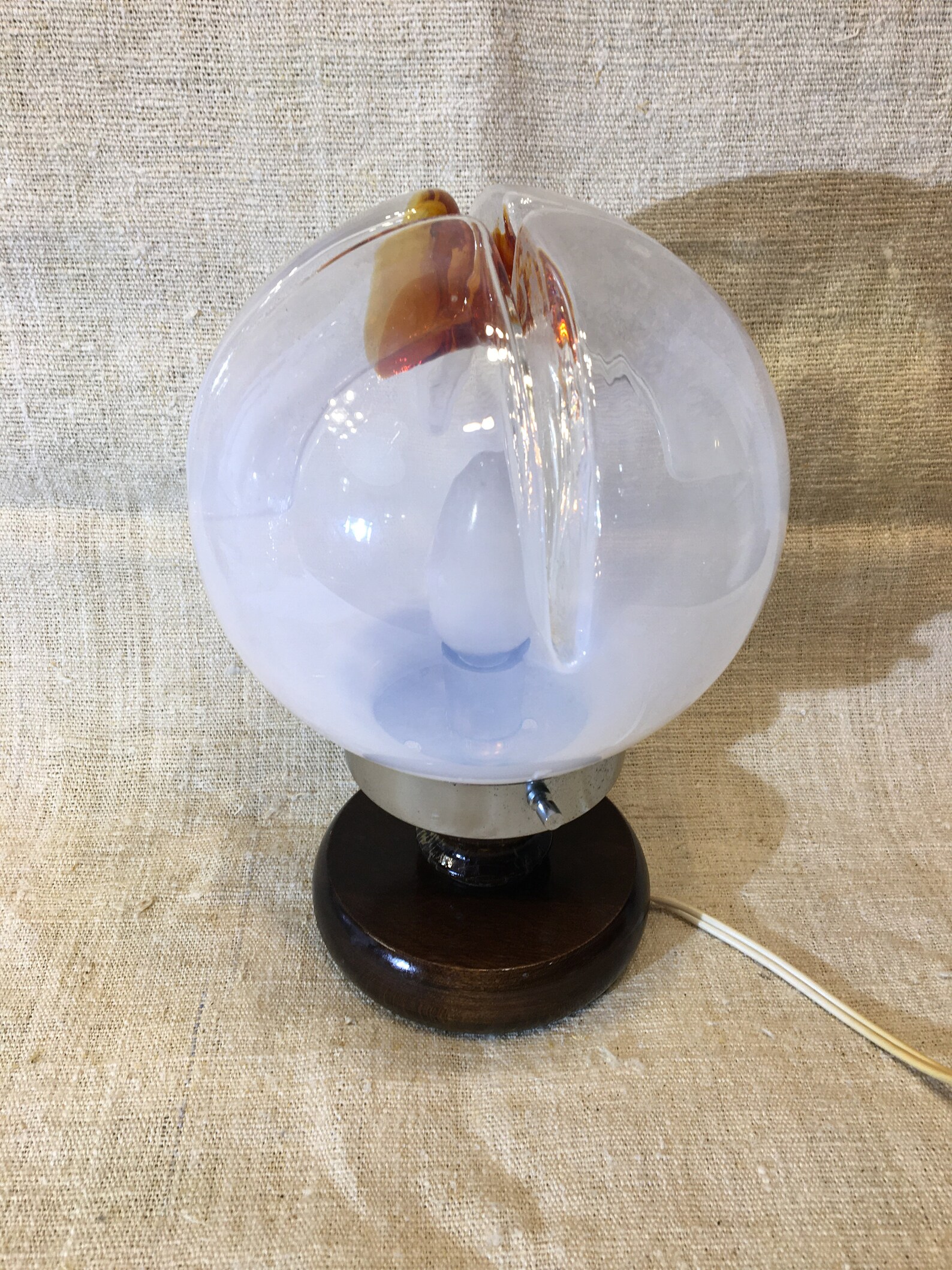 Large Mid Century Modern Mazzega Table Lamp / Murano Art Glass Etsy
