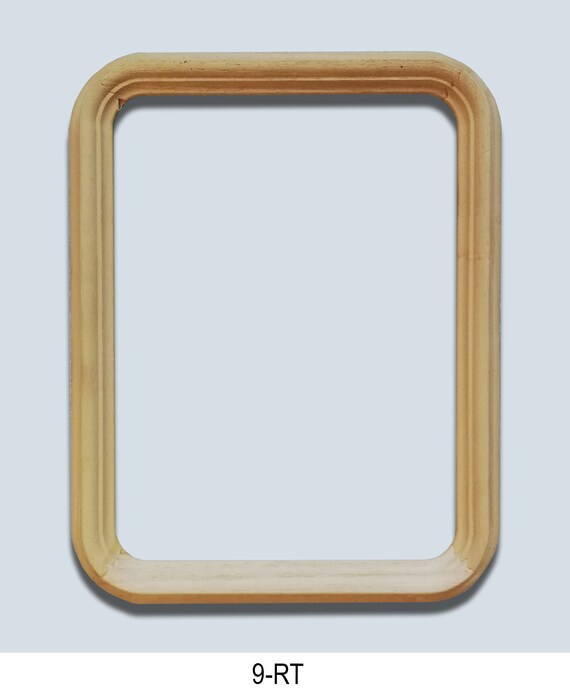 Rectangular frame with natural wood rounded corners Etsy