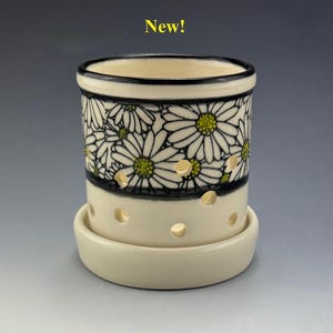 Mini Orchid Pot for Keikis, Ceramic Planter with Saucer