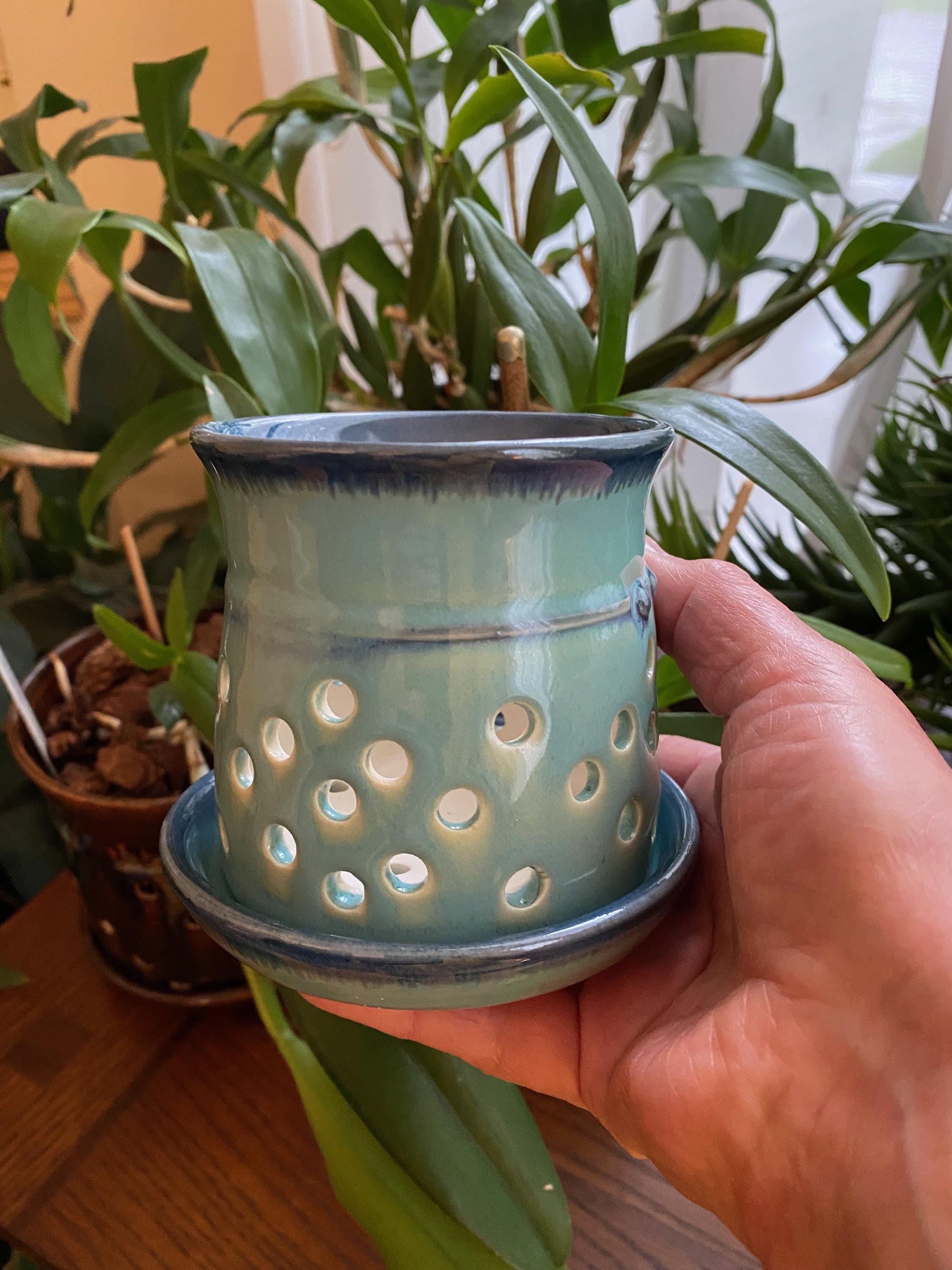 green ceramic flower pots Seaside Green Ceramic Plant Pots  DSTUDIOhome