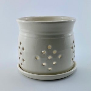 Orchid Pots in White,  Please contact seller for accurate shipping charges of mulitiple items, White Orchid Pot with Holes,