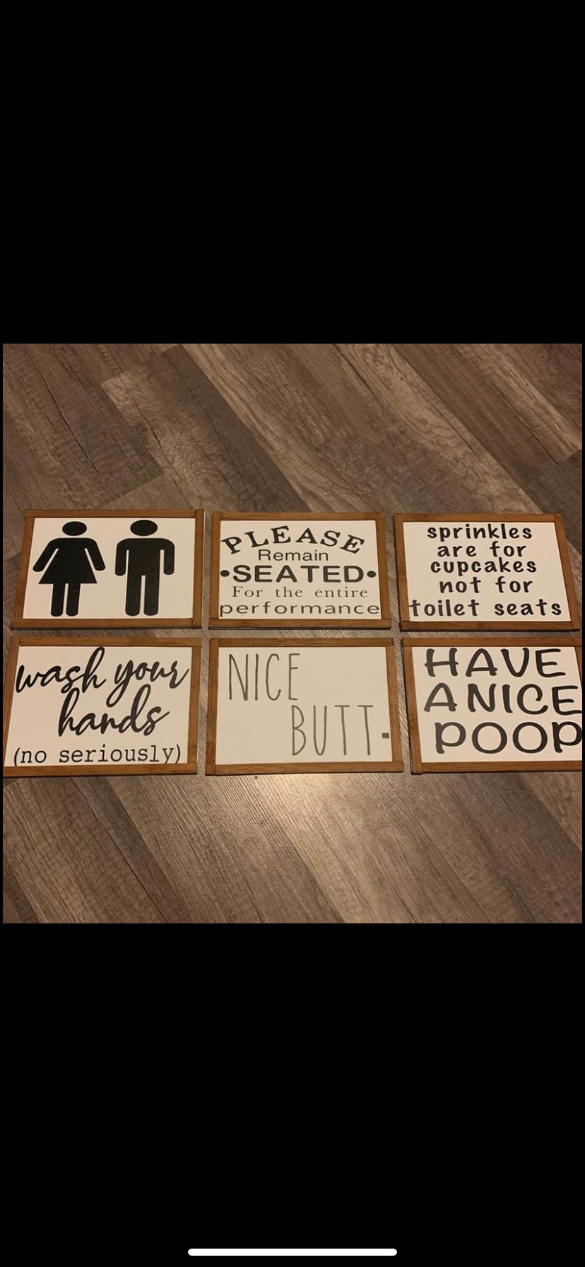 Bathroom Wall Signs Etsy
