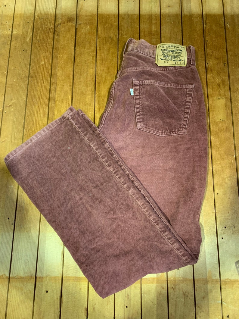 unisex vintage maroon cotton 525 bootcutflare straight leg 31W 32L denim Levi\u2019s trouser
