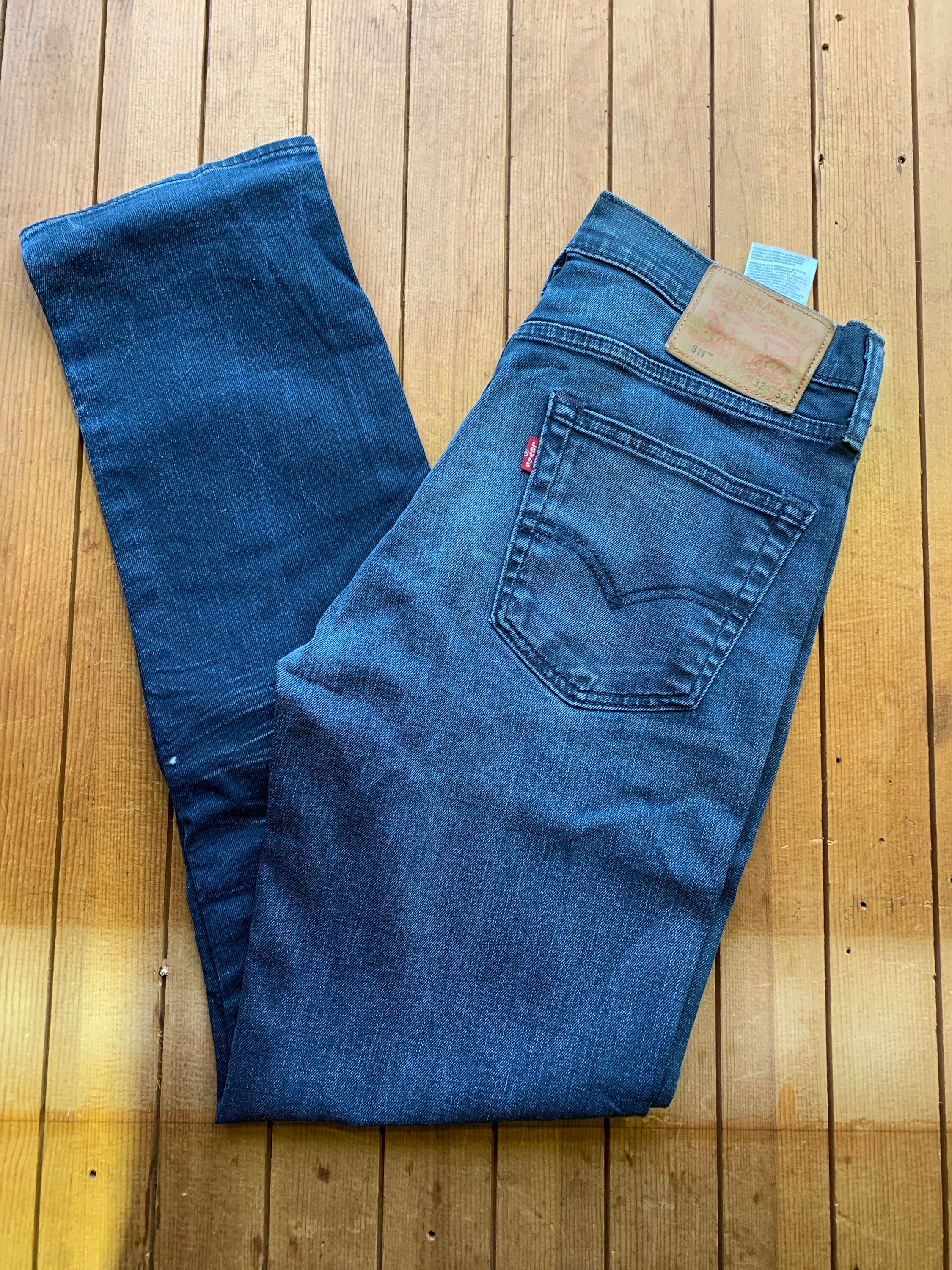 Unisex vintage 511 washed classic Levis 32W 32L denim Levis Etsy