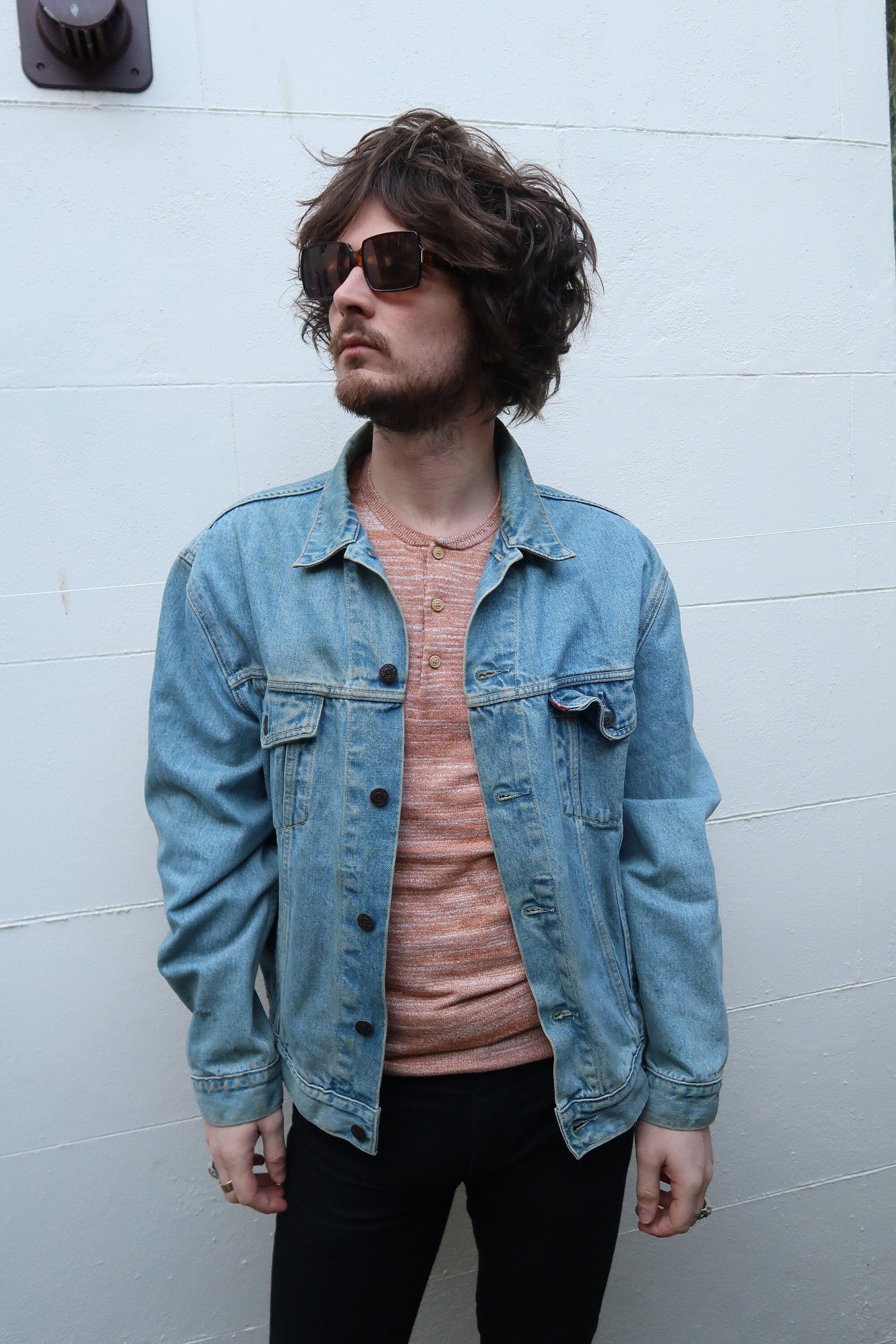 Image of Mens Vintage Levis Light Wash Denim Jacket Xl