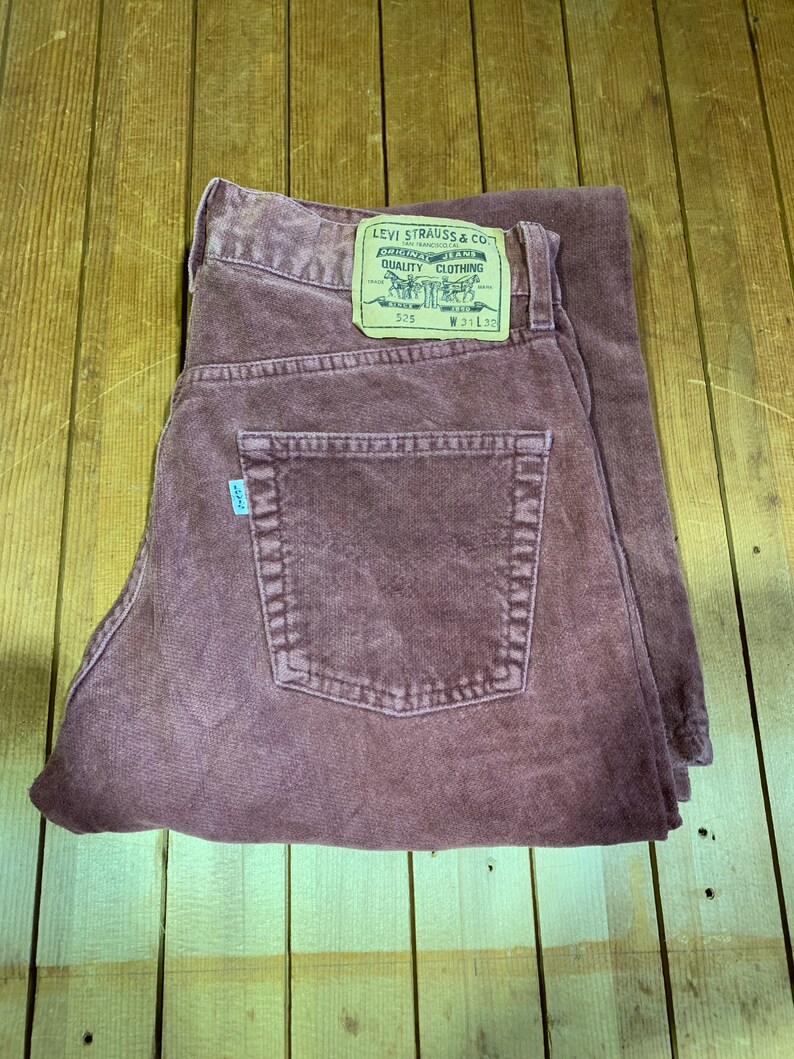 unisex vintage maroon cotton 525 bootcutflare straight leg 31W 32L denim Levi\u2019s trouser
