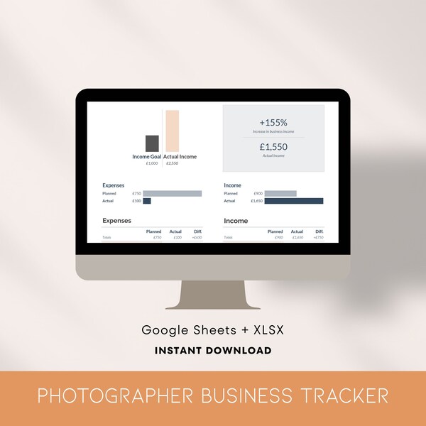 Hoja de cálculo de contabilidad para pequeñas empresas, contabilidad de fotógrafos, seguimiento de fotógrafos, hoja de gastos de fotógrafos, gastos de ingresos de fotografía