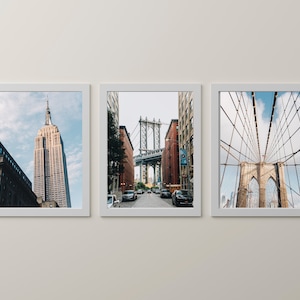 New York Print Set - Set of 3 Photography Prints in Colour - Gallery Wall Set of 3