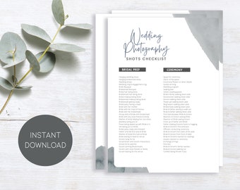 Wedding Photography Shots Checklist (PDF Download)