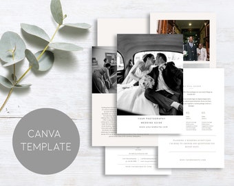 Wedding Photography Guide Template including editable Content,Wedding Guide,Canva Template,Photography Pricing,Client Guide