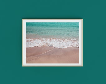 Coastal Print: Ocean Waves, Beach Photography, Crete Greece