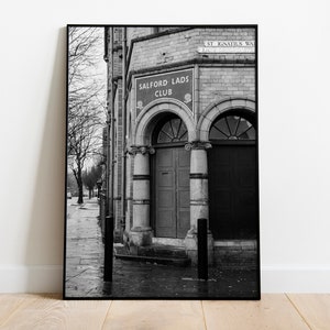 Manchester Photography Print,Salford Lads Club,Manchester Gifts,Manchester Print,Black and White Photography,Manchester Architecture,Travel