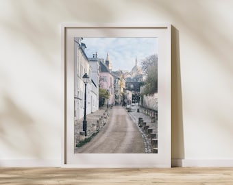 Fotografía de Montmartre, París, lámina decorativa para pared, calle Montmartre, decoración francesa para el hogar, arte de viajes.