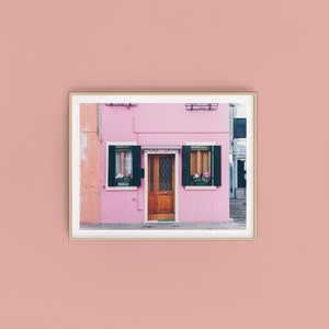 Burano Print,Burano Photography,Pink Door Print,Venice Poster,Venice Print,Italy Photography Print,Italy Wall Art