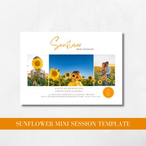 Sunflower Mini Session Template,Summer Mini Session,Mini Session Template,Photography Marketing Template