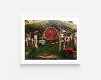 Hobbiton Print,The Shire Print,Lord of the Ring Gift,Hobbiton Art,Lord of the Rings Print