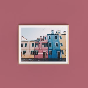 Burano Italy Photography Wall Art Print - Colourful Houses Home Decor