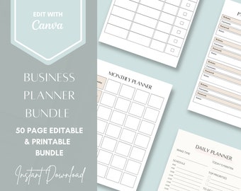 Business Plan Template,Small Business Plan,Printable Business Planner,Business Planner Bundle,Digital Business Plan