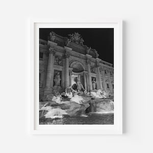 Rome Print,Trevi Fountain,Rome Wall Art,Rome Italy,Italy Wall Art,Italy Prints,Italy Gifts,Travel Prints,Black and White