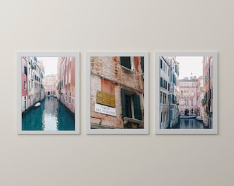 Venice Italy Photography Print Set: Canal Wall Art
