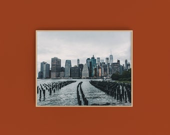 Arte mural del puente de Brooklyn - Amanecer en Nueva York