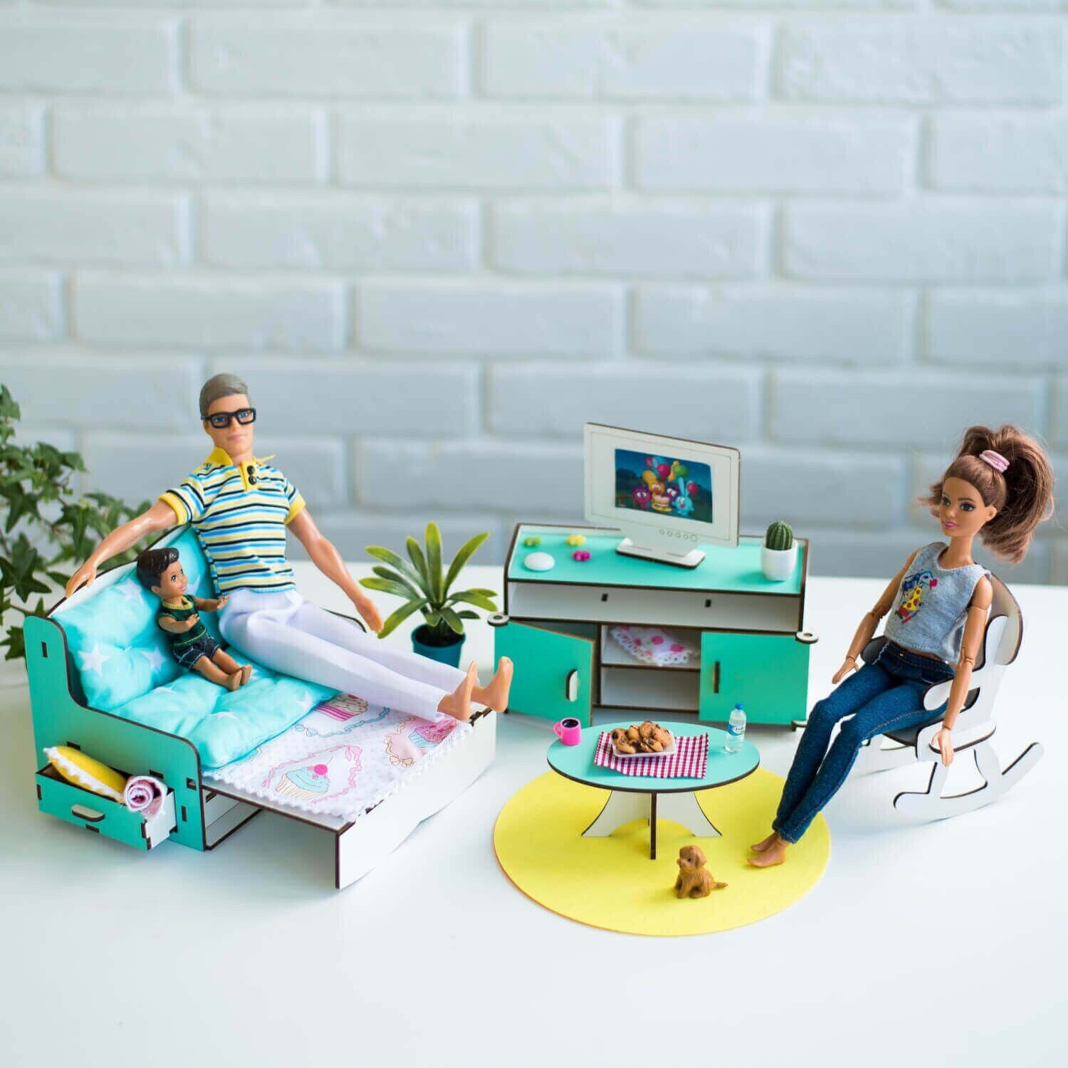 1/6 scale Barbie living room / Barbie furniture / Barbie doll Etsy