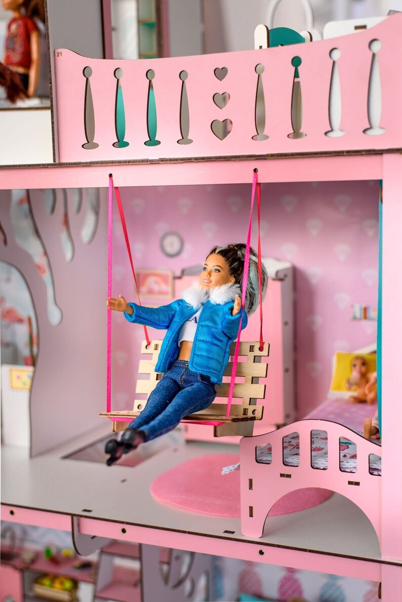 1/6 scale large dollhouse for Barbie WITH FURNITURE