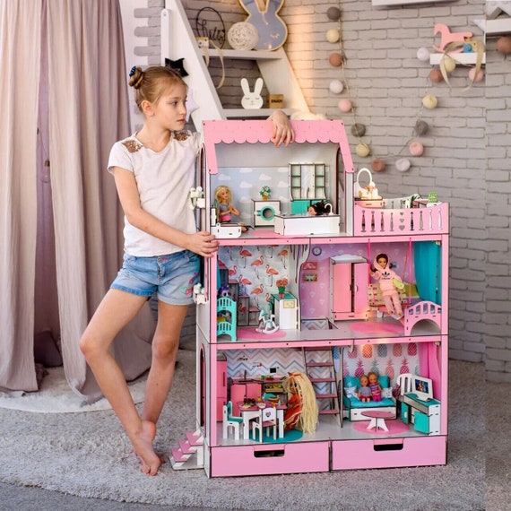 1/6 scale large dollhouse for Barbie WITH FURNITURE / Barbie Etsy