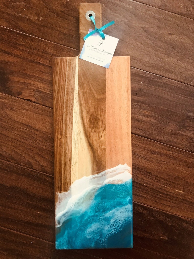 Ocean Epoxy Resin Bamboo Long Cutting Board/ Serving Board Etsy Canada