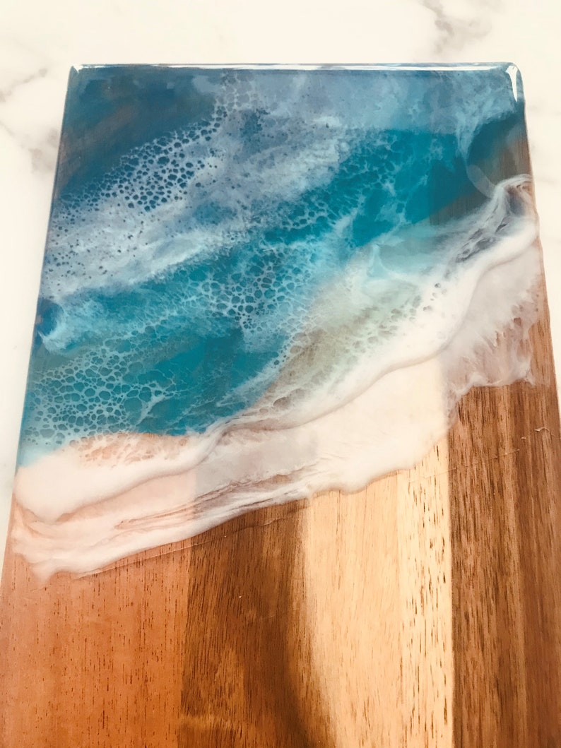 Ocean Epoxy Resin Bamboo Long Cutting Board/ Serving Board Etsy Canada