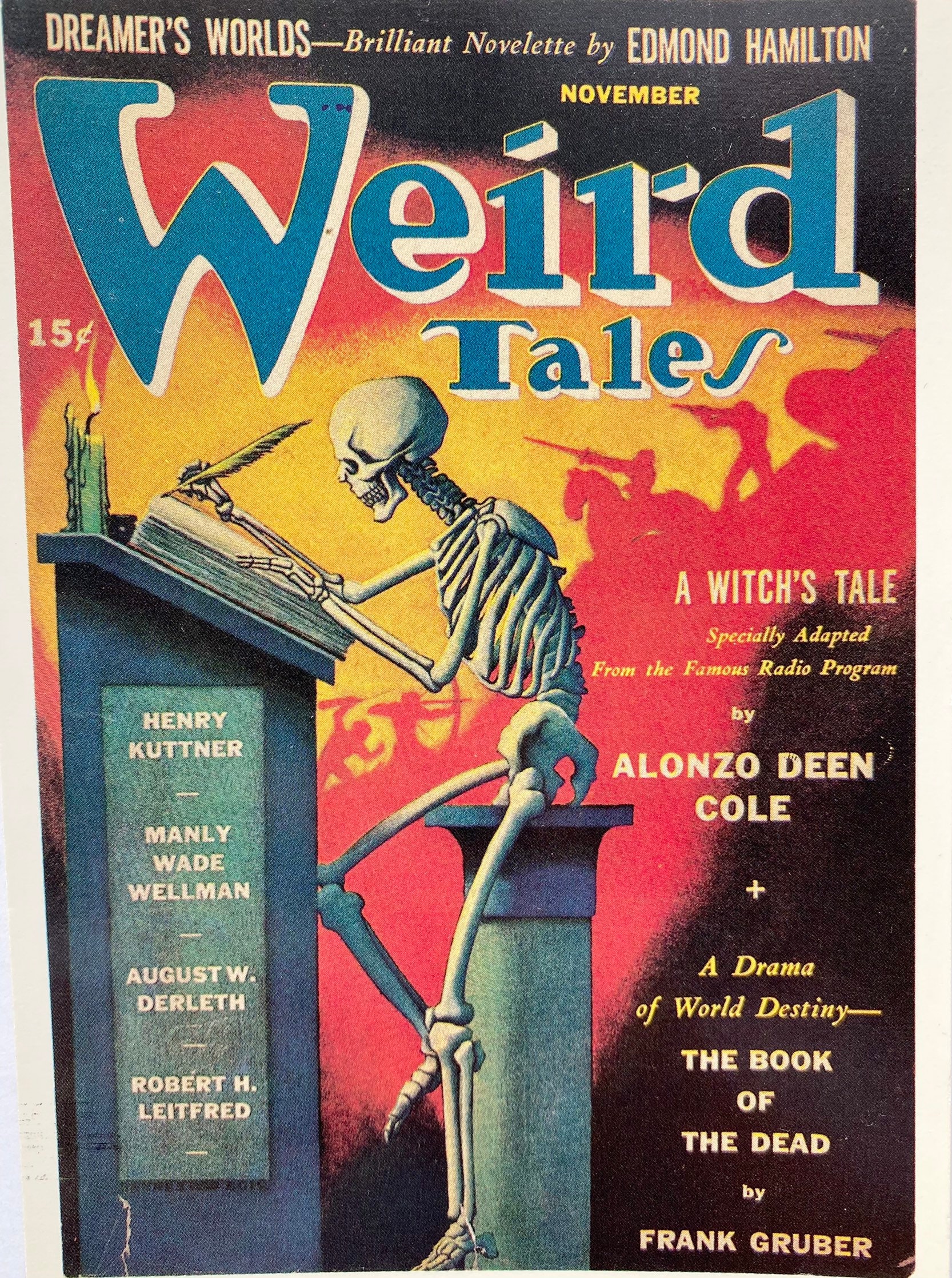 Vintage Scifi Weird Tales Magazine Pulp Cover 1940 Skeleton Etsy
