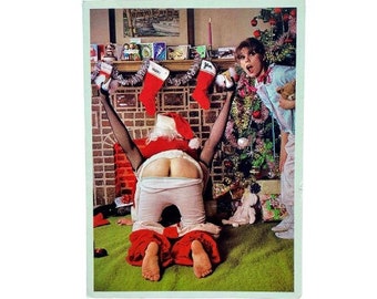 SEXY Santas BUTT Rated X Card Vintage 80s F Word Bad Taste SEX Unused Christmas Holiday Greeting Card Naughty Sexy Xmas Gift