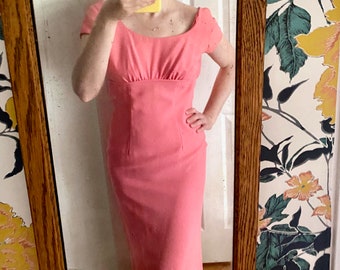 Vintage 60s Harry Keiser Pink Formal Gown: Mod Bodycon Dress