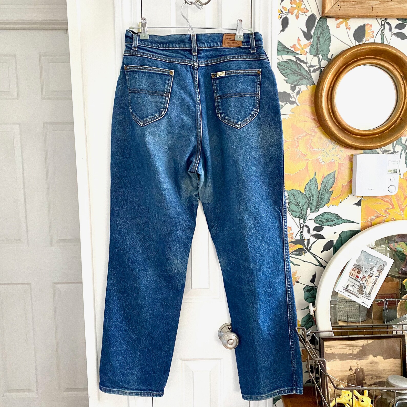 Vintage LL Bean Jeans // Azul Medio // Afligido // Denim de Etsy España